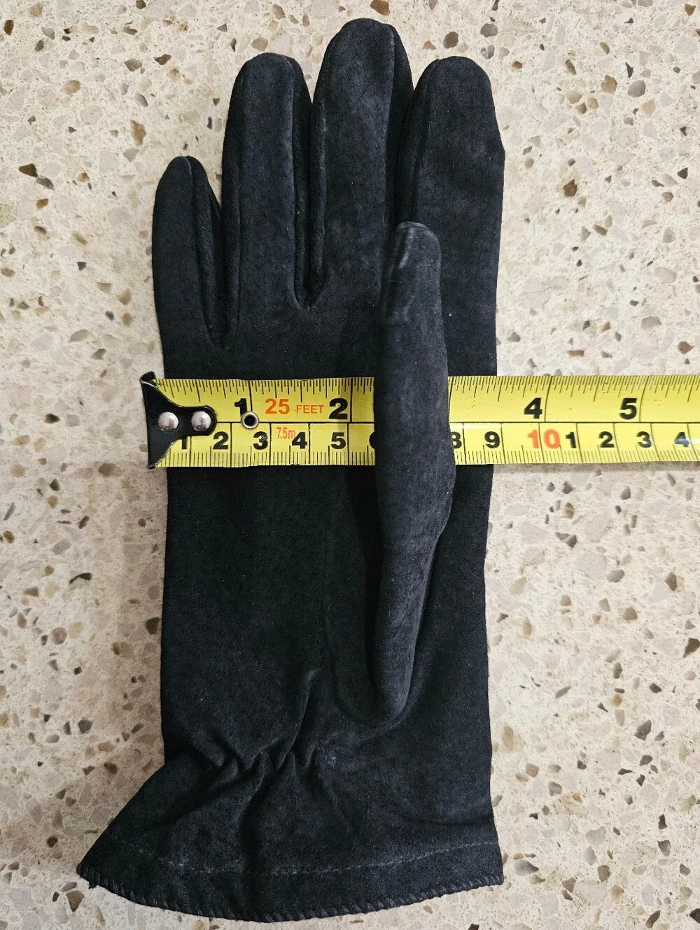 Black Suede Leather Women's Lined Dress Gloves